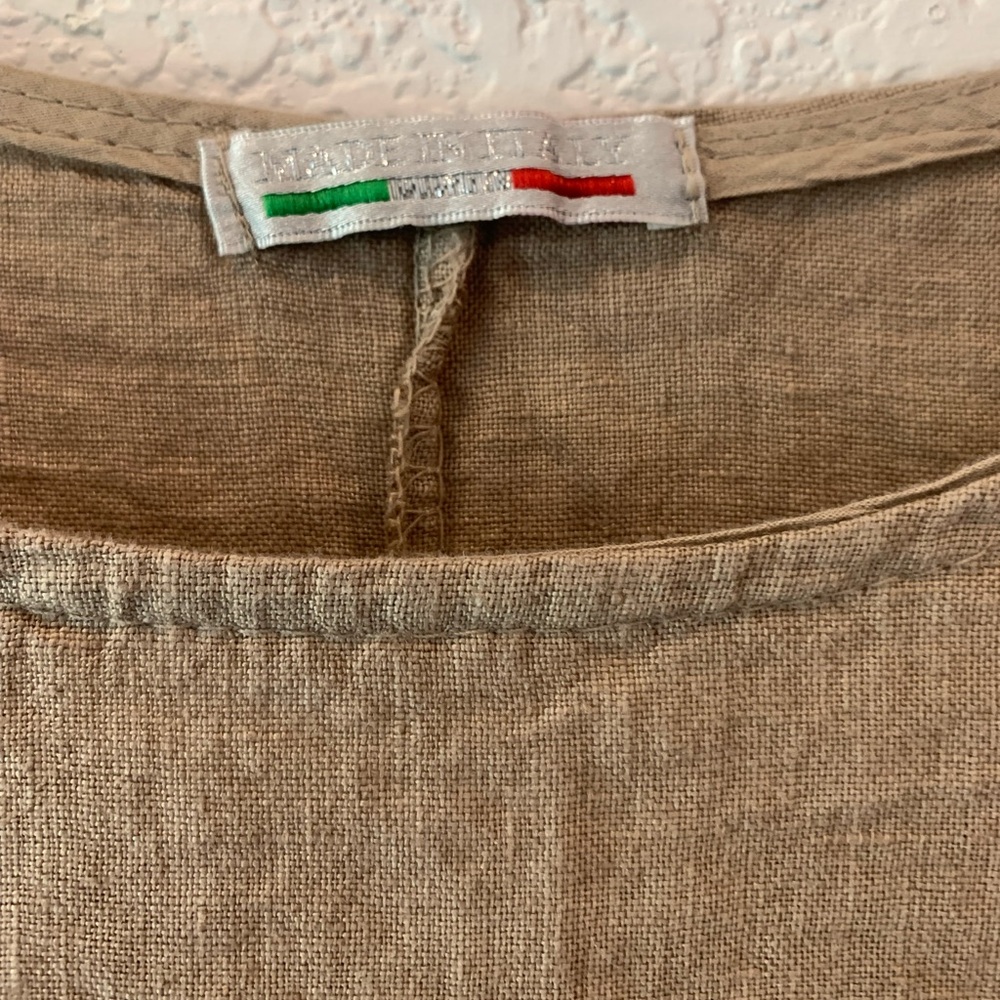 Linen Brown Long Short Sleeve Top - Picture 3 of 7